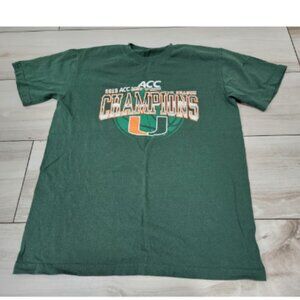 Mens University of Miami Basketball Hurricanes 2013 ACC championship t shirt L